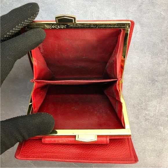 Yves Saint Laurent Vibrant Red Leather Accessory - Picture 9 of 13